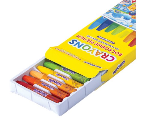 Восковые мелки утолщенные на масляной основе ЮНЛАНДИЯ 