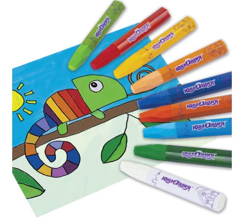 Восковые мелки утолщенные на масляной основе ЮНЛАНДИЯ 