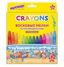 Восковые мелки утолщенные на масляной основе ЮНЛАНДИЯ 