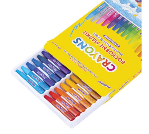 Восковые мелки утолщенные на масляной основе ЮНЛАНДИЯ 