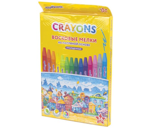 Восковые мелки утолщенные на масляной основе ЮНЛАНДИЯ 