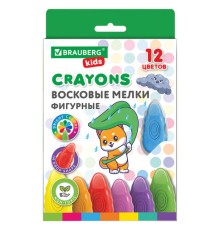 Восковые мелки фигурные BRAUBERG KIDS 
