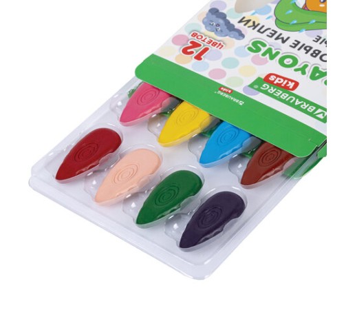 Восковые мелки фигурные BRAUBERG KIDS 