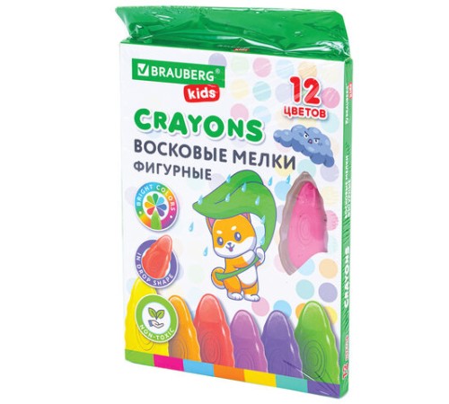 Восковые мелки фигурные BRAUBERG KIDS 