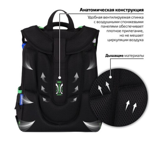 Ранец BRAUBERG PREMIUM, 2 отделения, с брелоком, 