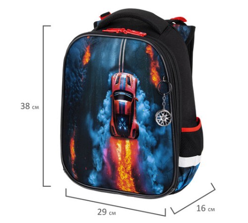 Ранец BRAUBERG PREMIUM, 2 отделения, с брелоком, 