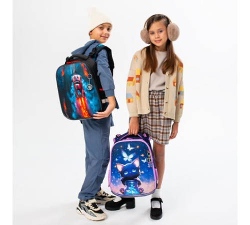 Ранец BRAUBERG PREMIUM, 2 отделения, с брелоком, 