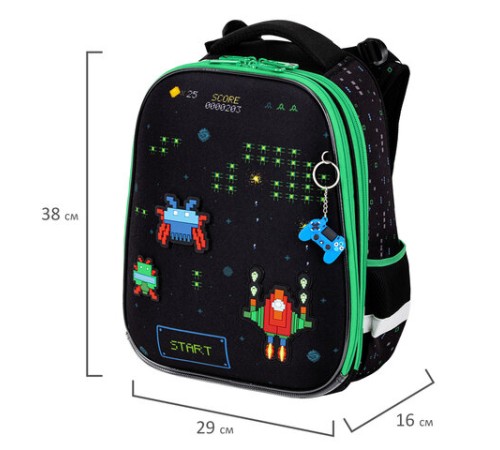 Ранец BRAUBERG PREMIUM, 2 отделения, с брелоком, 