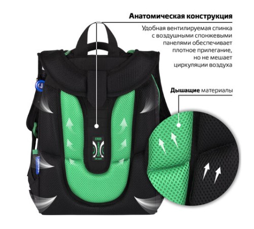 Ранец BRAUBERG PREMIUM, 2 отделения, с брелоком, 