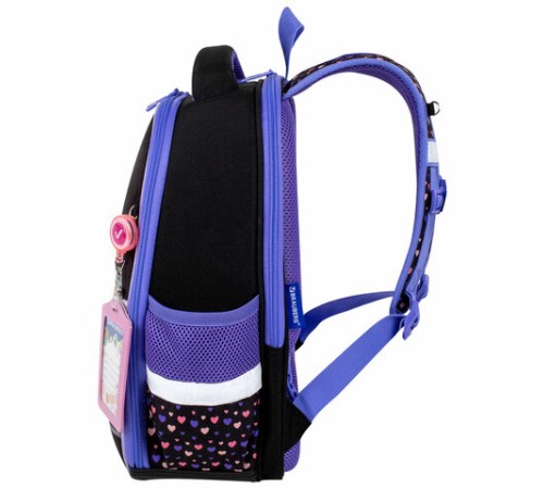 Ранец BRAUBERG FIT, 2 отделения, Sleeping kitten, велюровая панель, 38х27х14 см, 273107