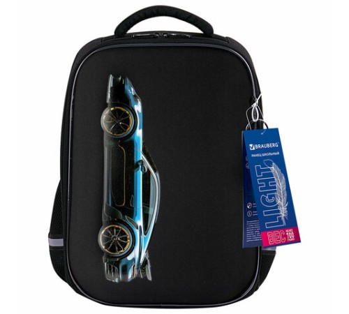 Ранец BRAUBERG LIGHT, 1 отделение, с брелком, Vertical car, 36х26х13 см, 273110