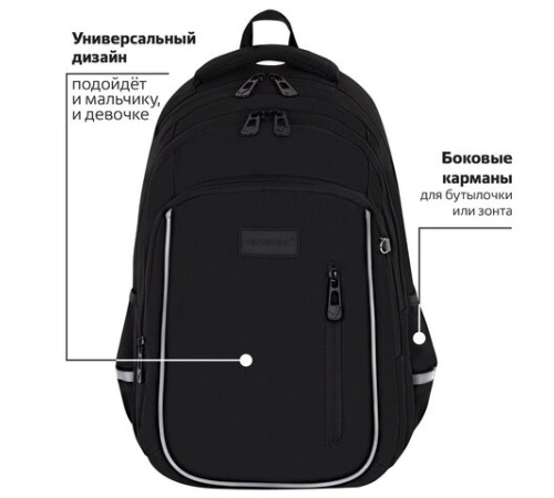 Рюкзак BRAUBERG INTENT, 2 отделения, 4 кармана, 