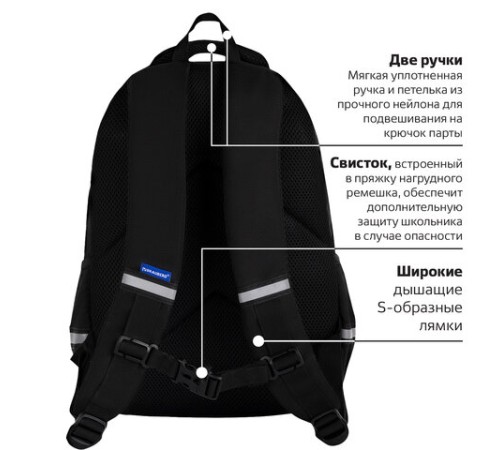 Рюкзак BRAUBERG INTENT, 2 отделения, 4 кармана, 