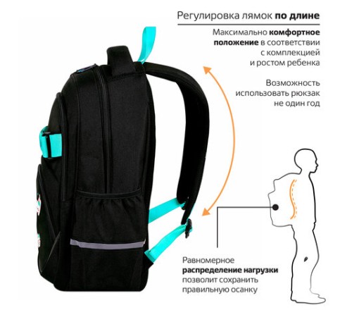 Рюкзак BRAUBERG MOTION, 2 отделения, 3 кармана, 