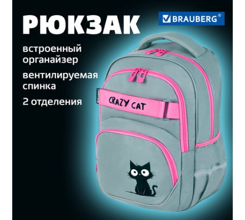 Рюкзак BRAUBERG MOTION, 2 отделения, 3 кармана, 