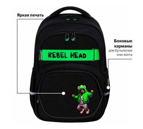 Рюкзак BRAUBERG MOTION, 2 отделения, 3 кармана, 