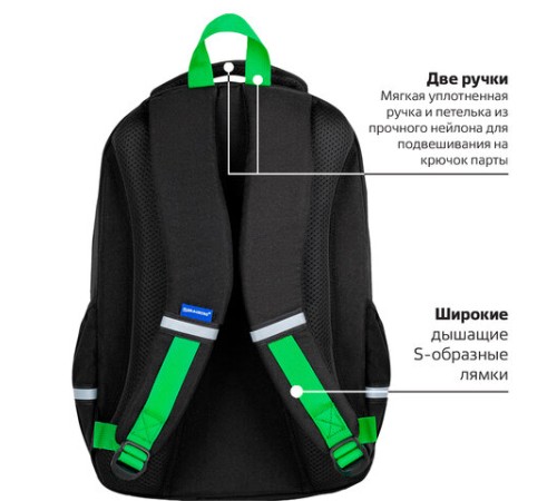 Рюкзак BRAUBERG MOTION, 2 отделения, 3 кармана, 