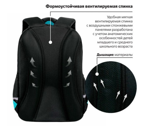 Рюкзак BRAUBERG MOTION, 2 отделения, 3 кармана, 