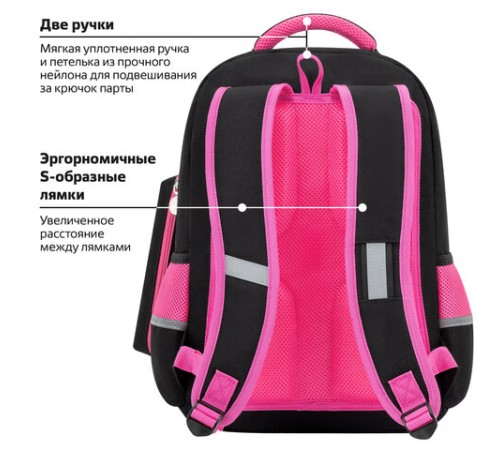 Рюкзак ЮНЛАНДИЯ COMPLETE с пеналом в комплекте, эрго-спинка, 