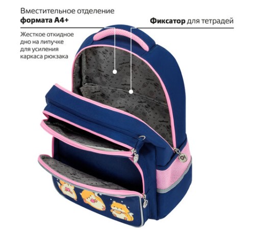 Рюкзак ЮНЛАНДИЯ COMPLETE с пеналом в комплекте, эрго-спинка, 