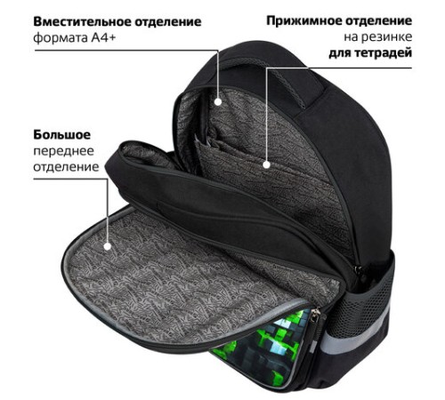 Рюкзак BRAUBERG FAVOUR, 2 отделения, 3 кармана, 