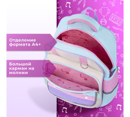 Рюкзак BRAUBERG KIDS MODE с кошельком в комплекте, 1 отделение, 