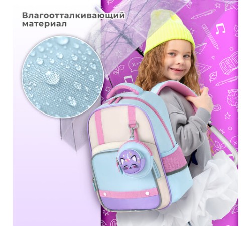 Рюкзак BRAUBERG KIDS MODE с кошельком в комплекте, 1 отделение, 