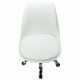 Кресло стул BRABIX "Eames MG-310 CH", хром, пластик белый, экокожа белая, 532923