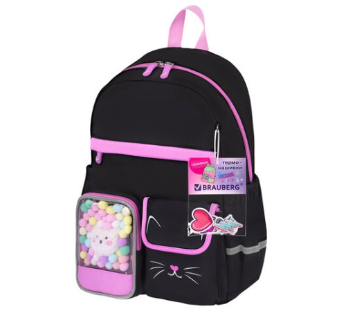 Рюкзак BRAUBERG PASTEL с термонашивками в комплекте, 