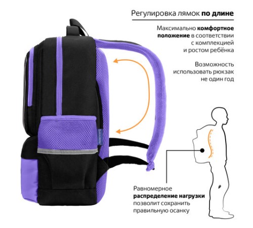 Рюкзак BRAUBERG STAR, 1 отделение, 5 карманов, 