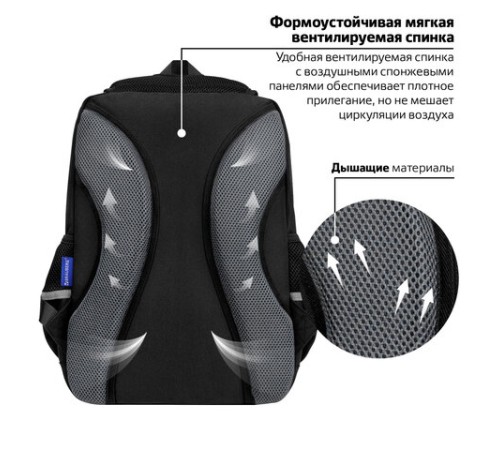 Рюкзак BRAUBERG STAR, 1 отделение, 5 карманов, 