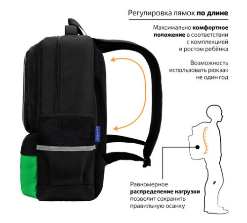 Рюкзак BRAUBERG STAR, 1 отделение, 5 карманов, 