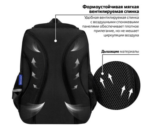 Рюкзак BRAUBERG STAR, 1 отделение, 5 карманов, 