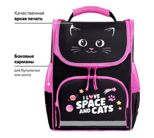 Ранец ПИФАГОР BASIC, 1 отделение, 3 кармана, эргономичная спинка, 