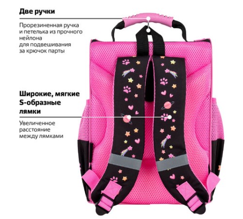 Ранец ПИФАГОР BASIC, 1 отделение, 3 кармана, эргономичная спинка, 