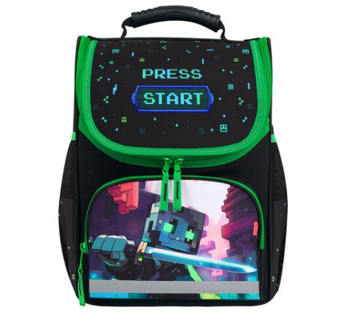 Ранец ПИФАГОР BASIC, 1 отделение, 3 кармана, эргономичная спинка, 