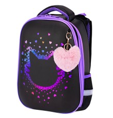 Ранец BRAUBERG SHINY, 2 отделения, с брелком, Pretty face, 38х28х14 см, 273142