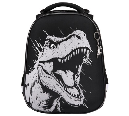 Ранец BRAUBERG SHINY, 2 отделения, с брелком, Scary dino, СВЕТЯЩИЙСЯ РИСУНОК, 38х28х14 см, 273143