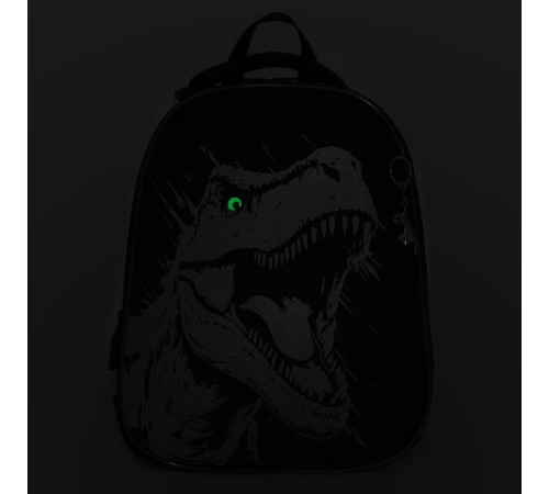 Ранец BRAUBERG SHINY, 2 отделения, с брелком, Scary dino, СВЕТЯЩИЙСЯ РИСУНОК, 38х28х14 см, 273143