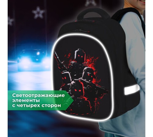 Ранец BRAUBERG KIDS STANDARD, 2 отделения, Terrible fighters, 36х28х14 см, 273146