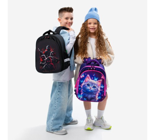 Ранец BRAUBERG KIDS STANDARD, 2 отделения, Terrible fighters, 36х28х14 см, 273146