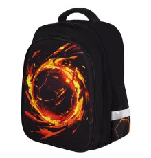 Ранец BRAUBERG KIDS STANDARD, 2 отделения, Fire split, 3D-панель, 36х28х14 см, 273147