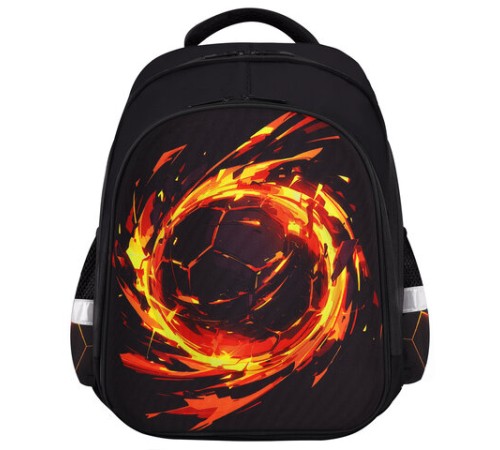 Ранец BRAUBERG KIDS STANDARD, 2 отделения, Fire split, 3D-панель, 36х28х14 см, 273147