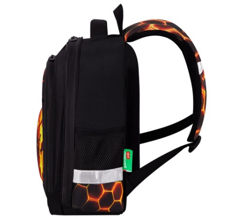Ранец BRAUBERG KIDS STANDARD, 2 отделения, Fire split, 3D-панель, 36х28х14 см, 273147
