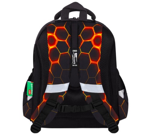 Ранец BRAUBERG KIDS STANDARD, 2 отделения, Fire split, 3D-панель, 36х28х14 см, 273147