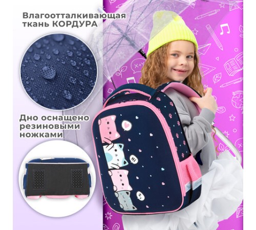 Ранец BRAUBERG KIDS START, 1 отделение, 2 кармана, Anti-gravity, 35х26х13 см, 273150