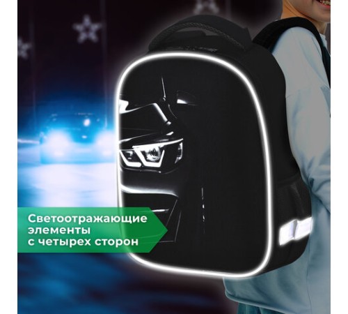 Ранец BRAUBERG KIDS START, 1 отделение, 2 кармана, Dark car, 35х26х13 см, 273151