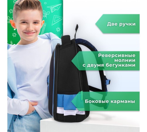 Ранец BRAUBERG KIDS START, 1 отделение, 2 кармана, Digital gamepad, 3D-панель, 35х26х13 см, 273152