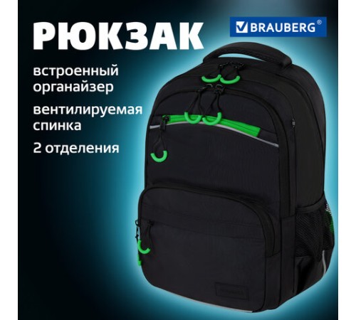 Рюкзак BRAUBERG FORCE, 2 отделения, 5 карманов, 