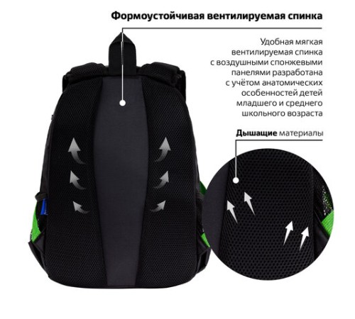 Рюкзак BRAUBERG FORCE, 2 отделения, 5 карманов, 